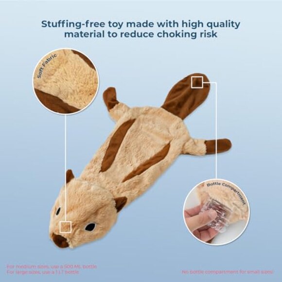 Stuffless Squeaky Dog Toys Set of 4 Plush Interactive Chew Toys - Picture 5 of 8